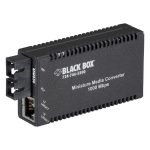 Black Box Gigabit Ethernet Media Converter - 1000-Mbps Copper to 1000-Mbps Multimode Fiber, 850nm, 0.3km, SC, GSA, TAA